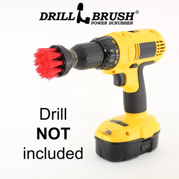2 inch Diameter Small Round Drill Powered Stiff Scrub Brush Attachment for Heavy Duty Cleaning